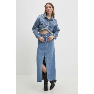 Answear Lab fustă din denim maxi, dreaptă