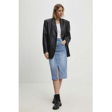 Answear Lab fusta jeans midi, drept