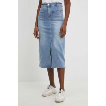 Answear Lab fusta jeans midi, drept