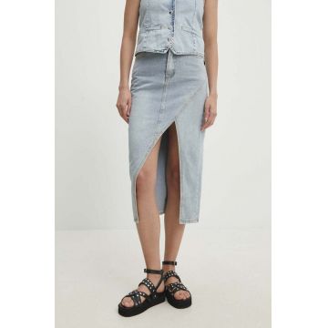 Answear Lab fusta jeans midi, drept