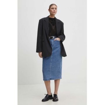 Answear Lab fusta jeans midi, drept