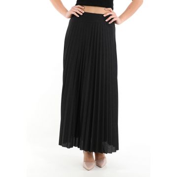 Fusta Plisata Din Lurex Cu Elastic Berta, Negru