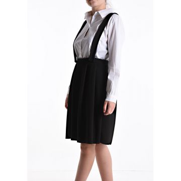 Fusta scurta cu bretele neagra Fusta scurta cu bretele neagra