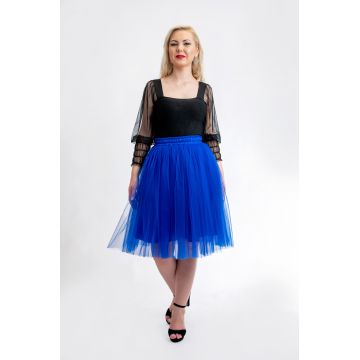 Fusta Tulle Albastra Scurta By Malika Fashion