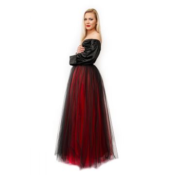 Fusta Tulle Lunga Alice In Doua Culori By Malika Fashion