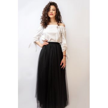 Fusta Tulle Neagra Lunga, Malika Fashion