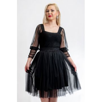 Fusta Tulle Negru Scurta By Malika Fashion