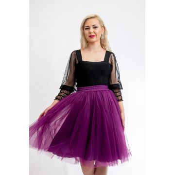 Fusta Tulle Scurta Mov Ana By Malika Fashion