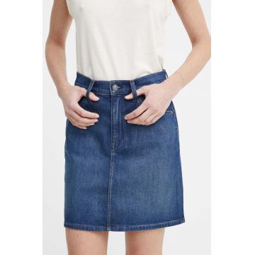 G-Star Raw fustă din denim culoarea bleumarin, mini, dreaptă