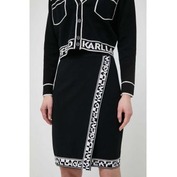 Karl Lagerfeld fusta culoarea negru, mini, drept