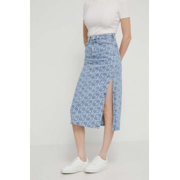 Karl Lagerfeld Jeans fustă din denim midi, dreaptă