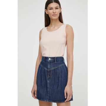 Levi's fustă din denim culoarea bleumarin, mini, dreaptă