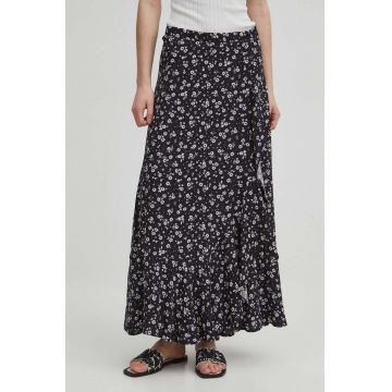 Medicine fustă culoarea negru, maxi, evazați