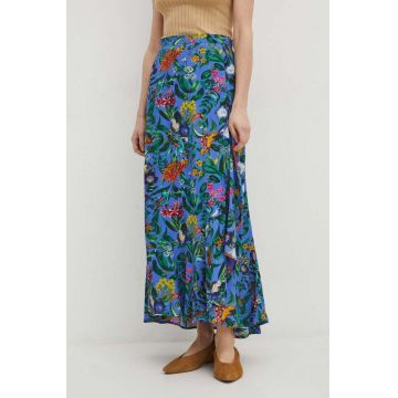 Medicine fustă culoarea violet, maxi, evazați