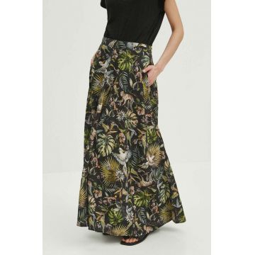 Medicine fusta din in culoarea negru, maxi, evazati