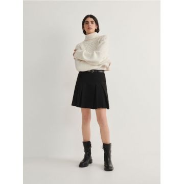 Reserved - Fustă mini cu centură - negru