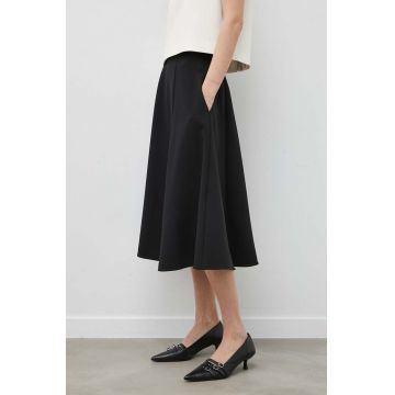 Theory fusta culoarea negru, midi, evazati