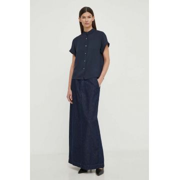 Theory fustă din denim culoarea bleumarin, maxi, evazată