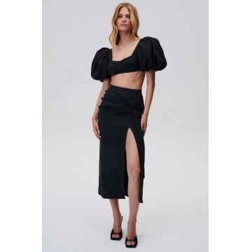 Undress Code fusta culoarea negru, midi, drept