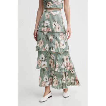 Abercrombie & Fitch fusta culoarea verde, maxi, evazati