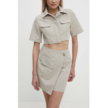Answear Lab fusta din bumbac culoarea bej, mini, drept