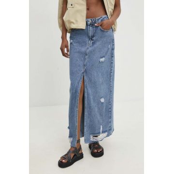 Answear Lab fustă din denim maxi, dreaptă Answear Lab fustă din denim maxi, dreaptă