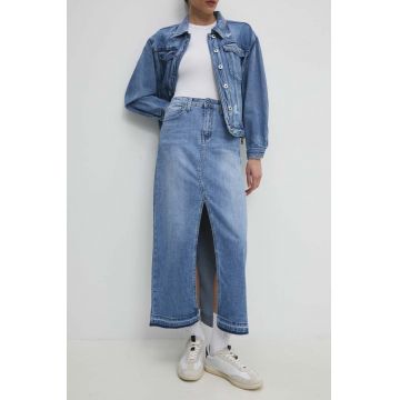 Answear Lab fustă din denim maxi, dreaptă