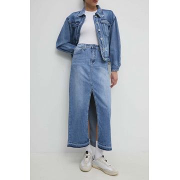 Answear Lab fusta jeans maxi, drept