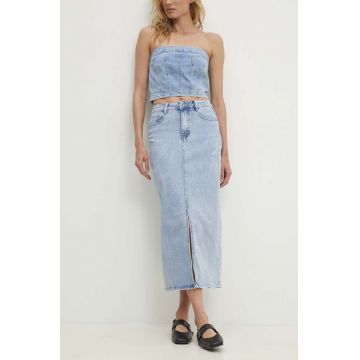 Answear Lab fusta jeans midi, drept