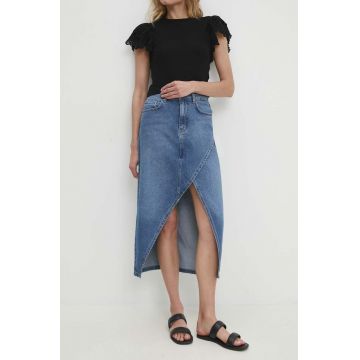 Answear Lab fusta jeans midi, drept