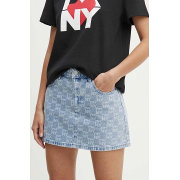 Dkny fusta jeans HEART OF NY mini, evazati, D2B4A114