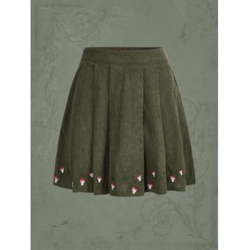 Fusta mini cu imprimeu si talie inalta, kaki, dama, Shein