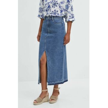 Medicine fustă din denim maxi, dreaptă