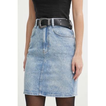 Moschino Jeans fusta jeans mini, drept