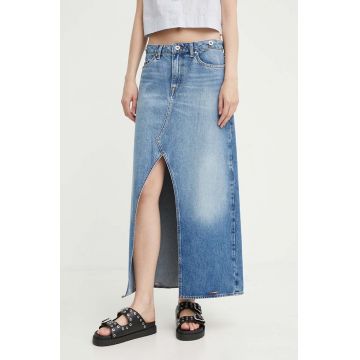 Tiger Of Sweden fustă din denim Tillis culoarea bej, maxi, evazată, S72324002