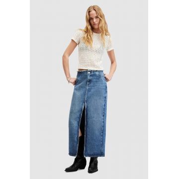 AllSaints fustă din denim din bumbac CYRA MAXI maxi, dreaptă, W021RA
