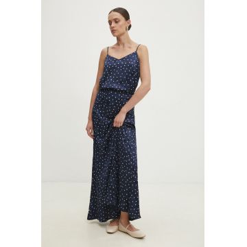 Answear Lab fusta culoarea albastru marin, maxi, evazati