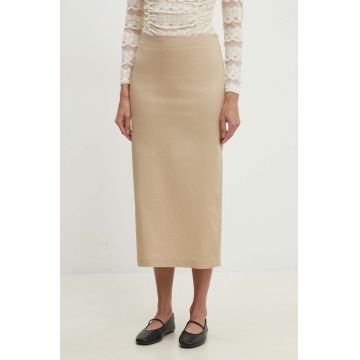 Answear Lab fusta culoarea bej, midi, creion