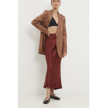 Answear Lab fusta culoarea bordo, maxi, drept
