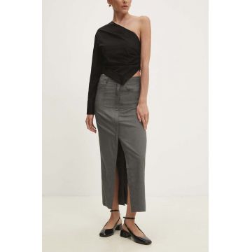 Answear Lab fusta culoarea gri, maxi, evazati