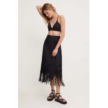 Answear Lab fusta culoarea negru, midi, creion