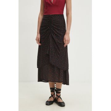 Answear Lab fusta culoarea negru, midi, creion