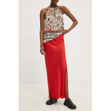 Answear Lab fusta culoarea rosu, maxi, drept