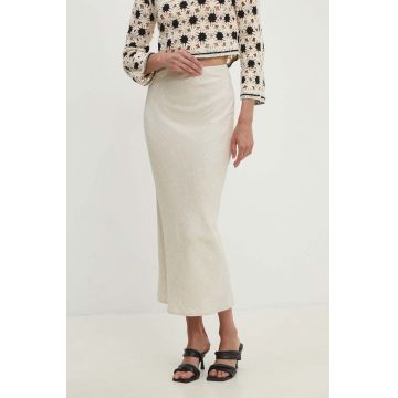 Answear Lab fusta de in culoarea bej, maxi, drept
