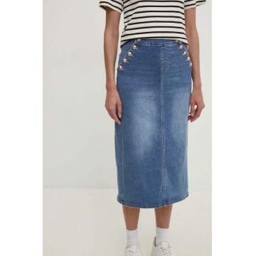 Answear Lab fustă din denim midi, dreaptă