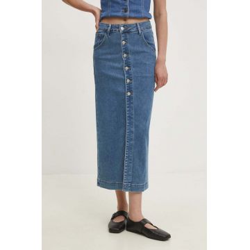 Answear Lab fustă din denim midi, dreaptă