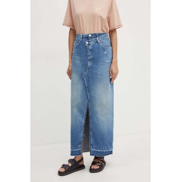 Boss Orange fustă din denim maxi, dreaptă, 50518230