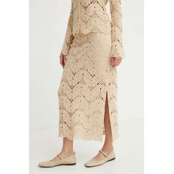 By Malene Birger fusta din bumbac CANTALA culoarea bej, midi, drept, Q72363002