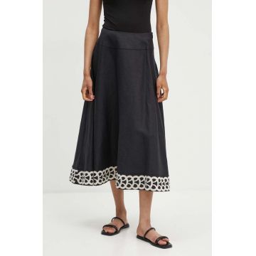 By Malene Birger fusta din in LEONNE culoarea negru, midi, evazati, Q70967010