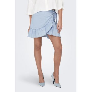 Fusta petrecuta din chambray
